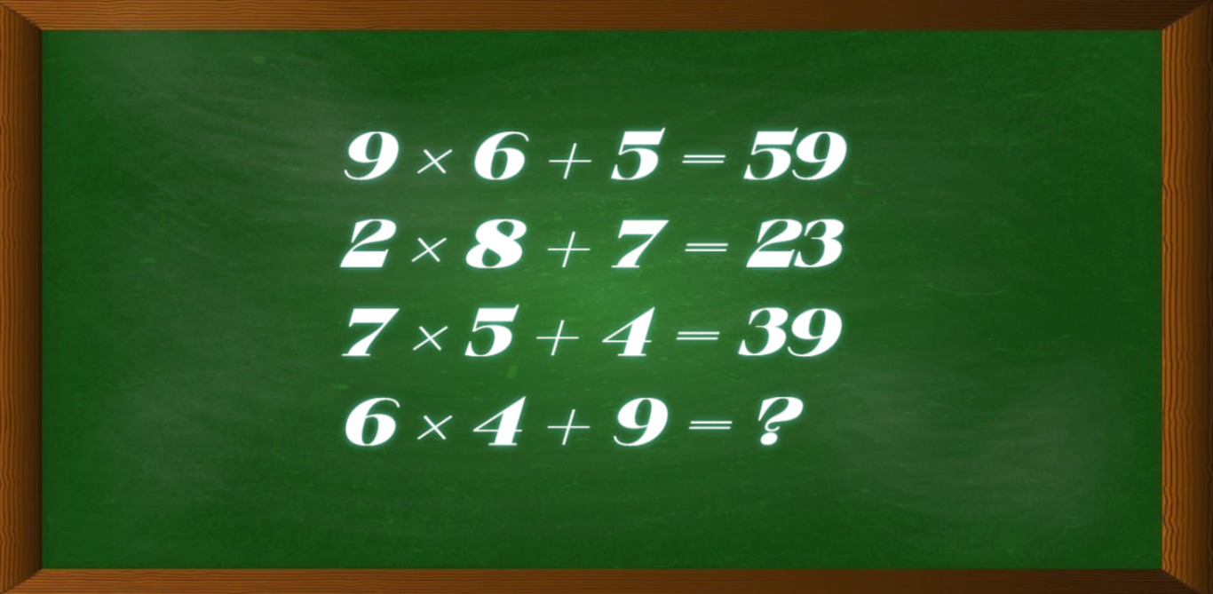 Математические примеры на зеленой доске