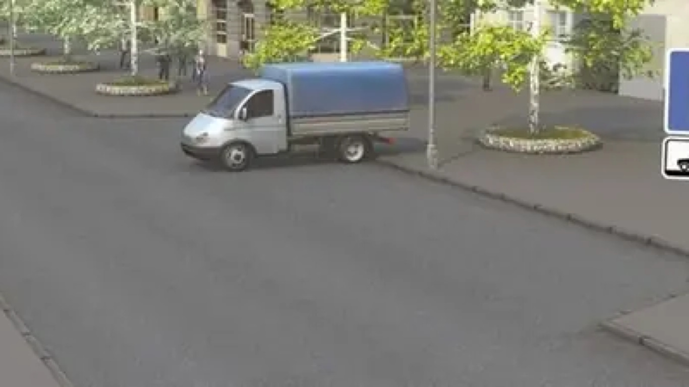 Грузовой автомобиль на парковке