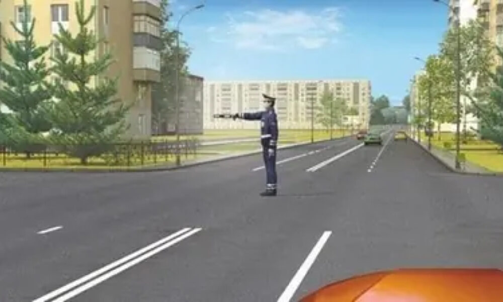 Регулировщик на дороге