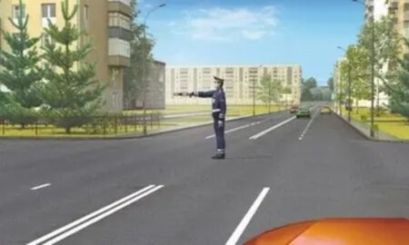 Регулировщик на дороге