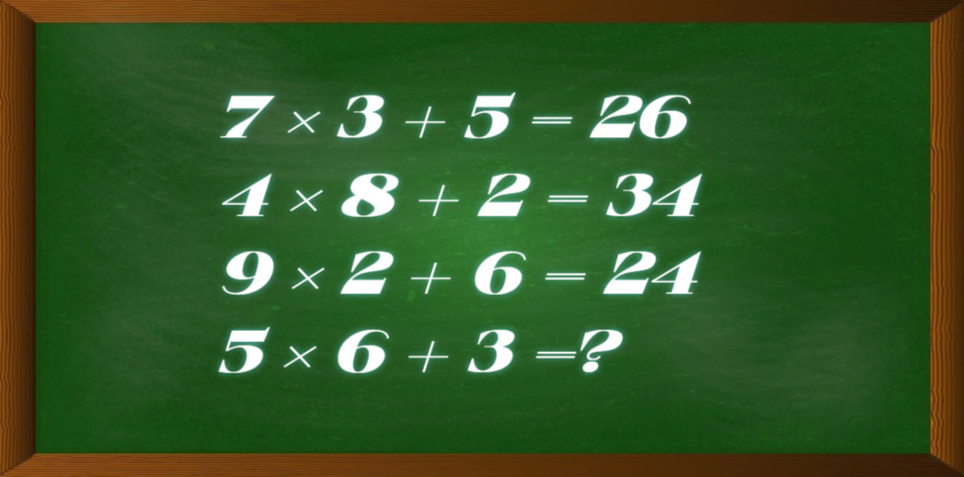 Примеры с числами на зеленой доске