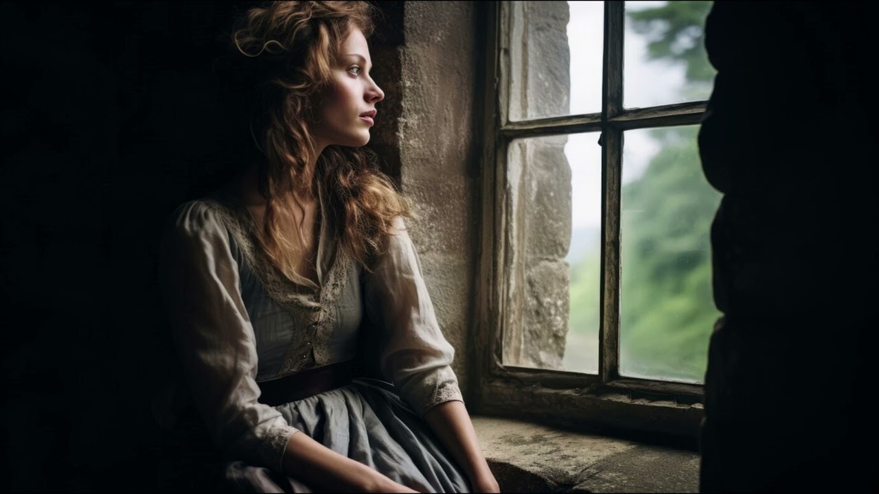 Девушка грустная у окна