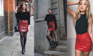 Девушки в глянцевых юбках