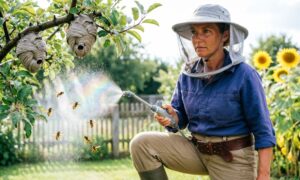 Дачница уничтожает ос