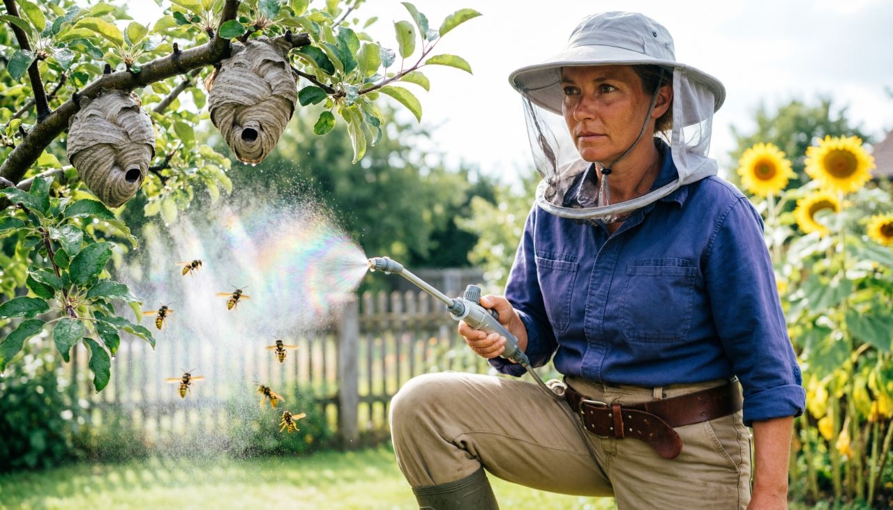 Дачница уничтожает ос