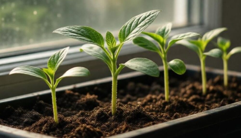 Рассада на окне