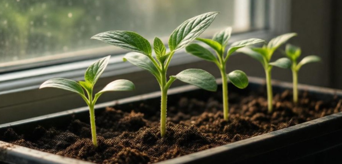 Рассада на окне