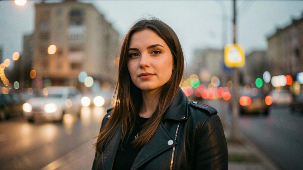 Девушка в кожаной куртке