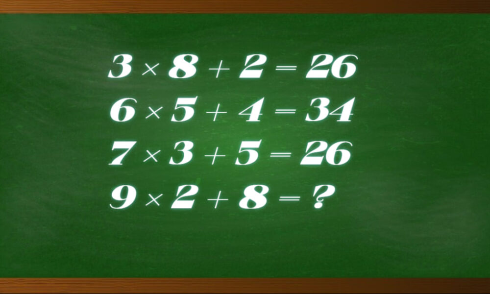 Математические примеры на зеленой доске