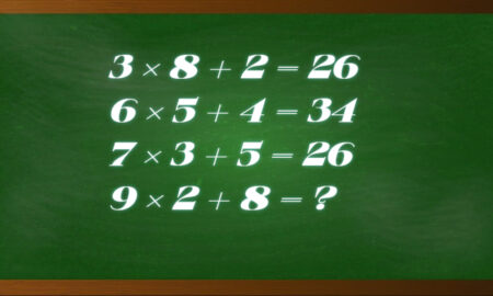 Математические примеры на зеленой доске