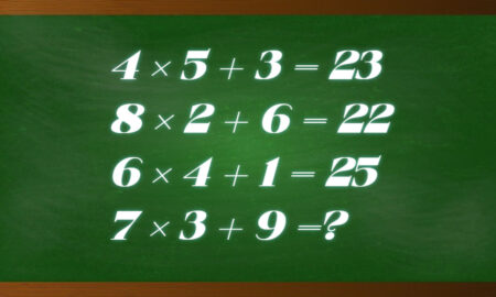 Математические примеры на зеленом фоне