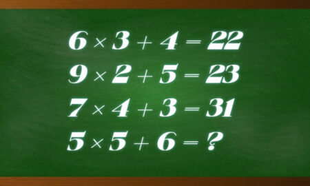 Математические примеры на зеленом фоне