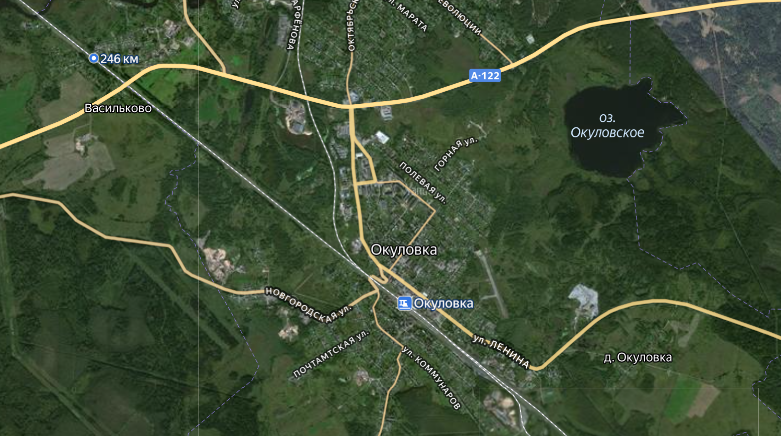 спутниковая карта в Окуловке