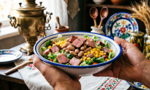 Салат в тарелке