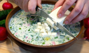 Окрошка с брынзой