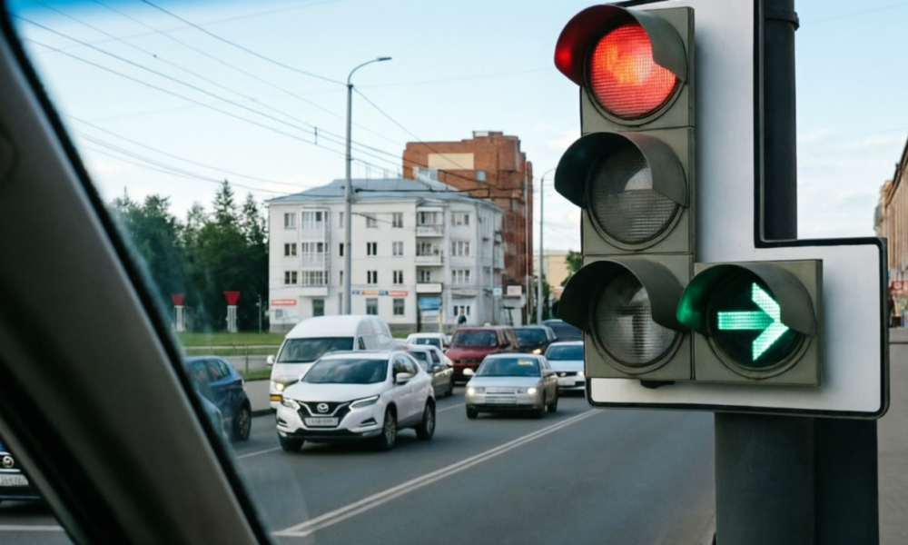 Зелёная стрелка на светофоре