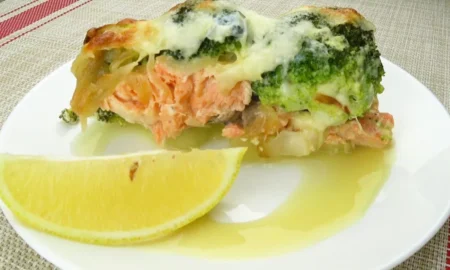 Семга с брокколи