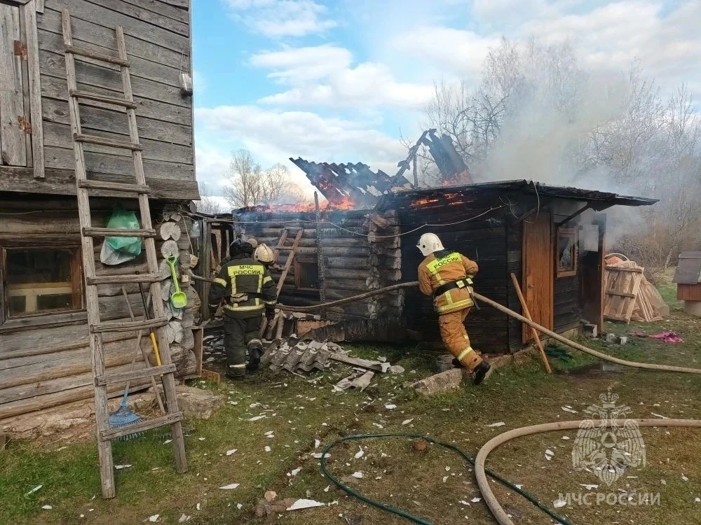Последствия пожара в бане