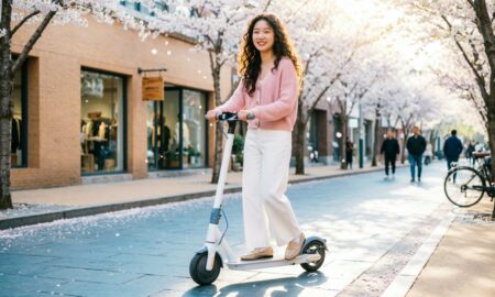 Девушка на электросамокате