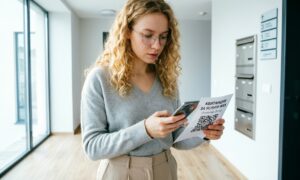 Россиянка оплачивает услуги ЖКХ