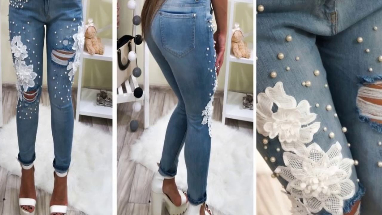 Джинсы с декором