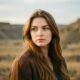 Девушка на фоне степи