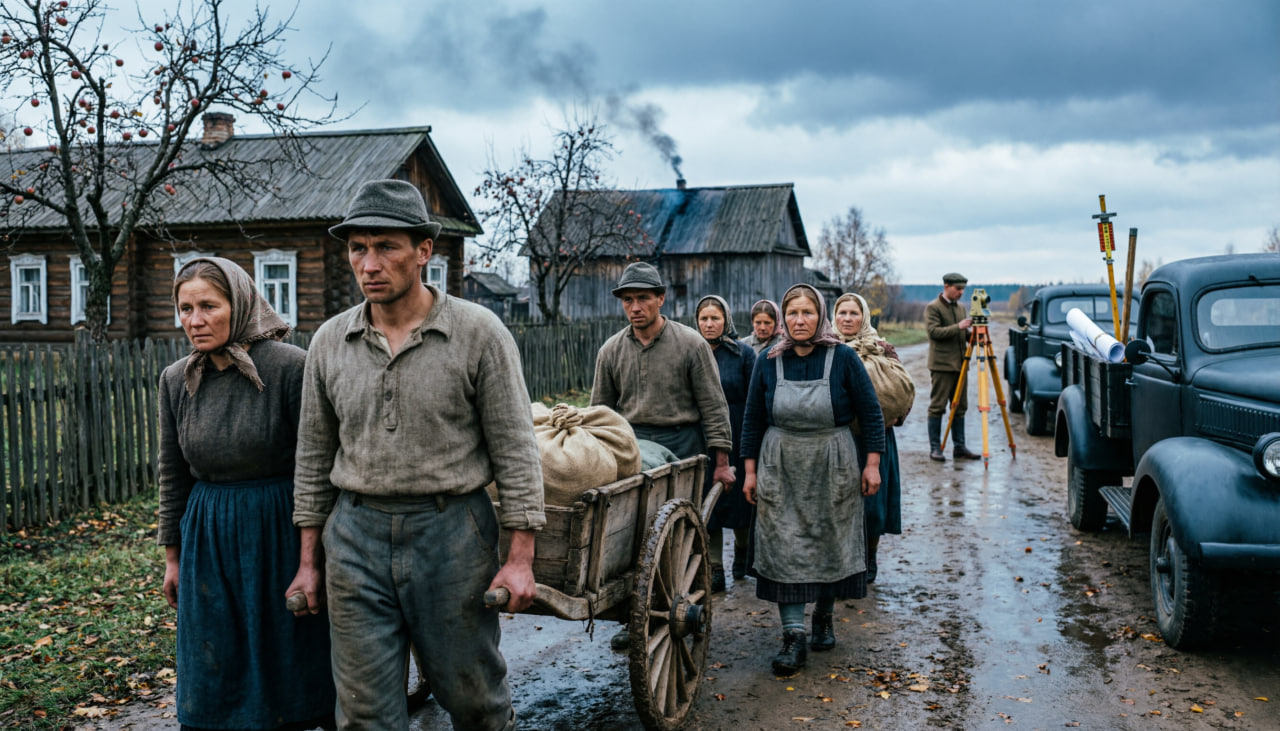 Советские граждане переезжают из зоны затопления