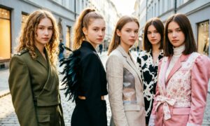 Девушки в модных жакетах