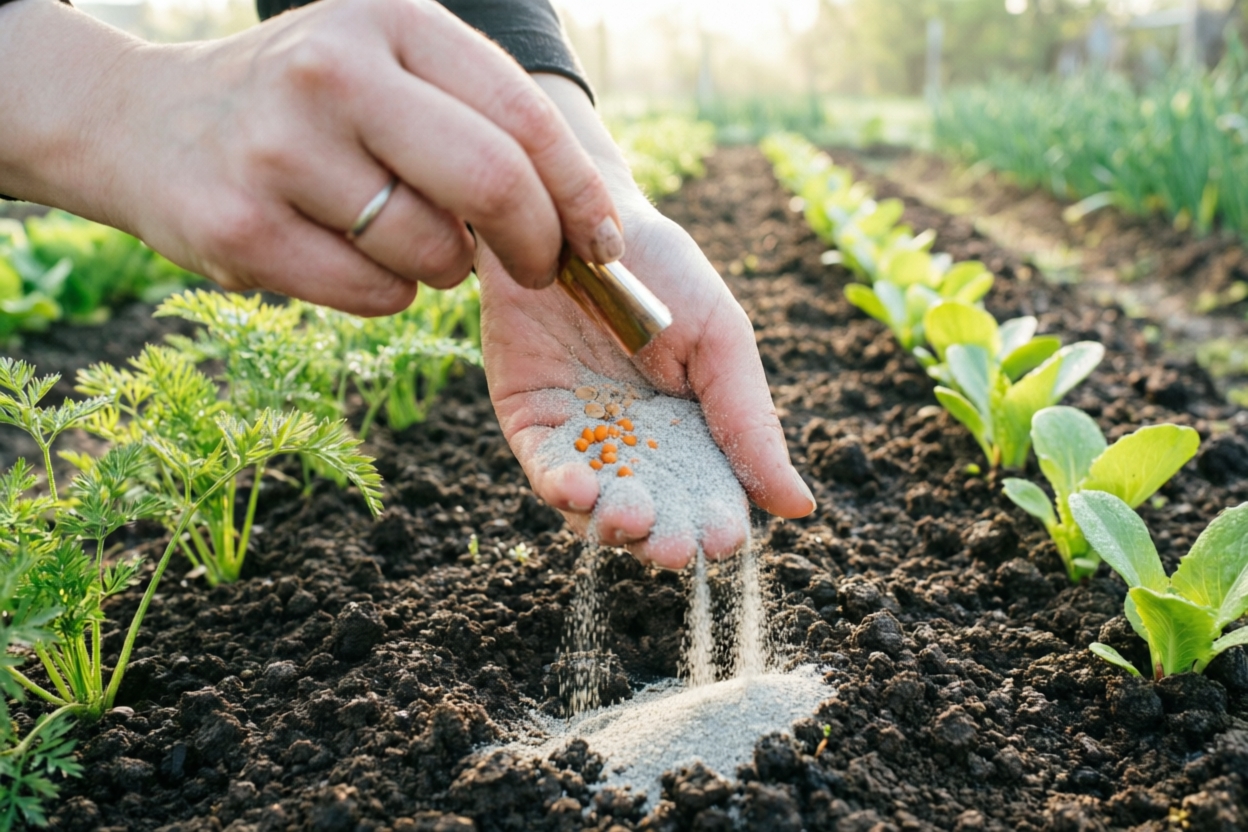 Семена моркови нужно смешать с песком