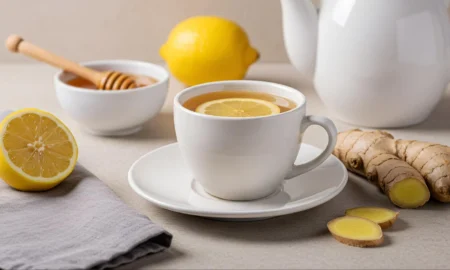Имбирный чай с лимоном и мёдом