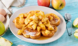 гренки с карамельными яблоками