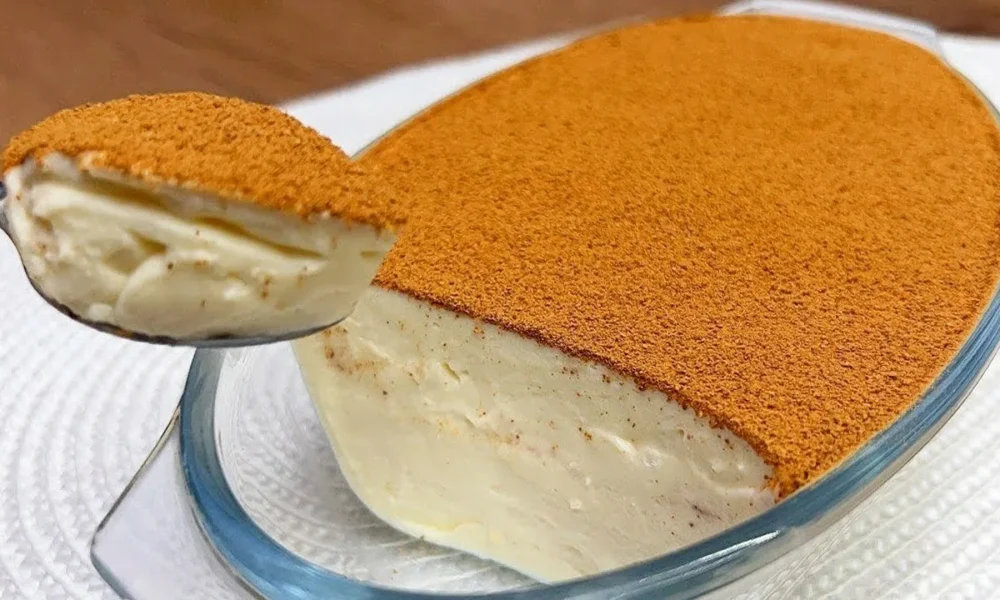 Десерт из кефира и сгущёнки