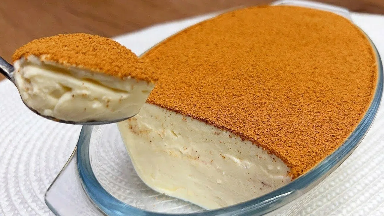 Десерт из кефира и сгущёнки