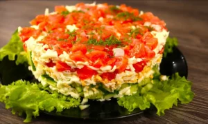 салат из сёмги и пекинской капусты