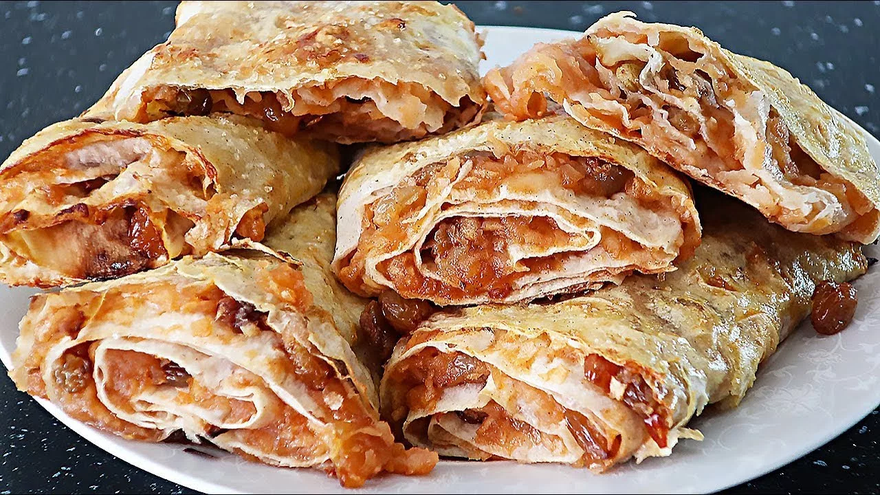 штрудель из лаваша с яблоками 