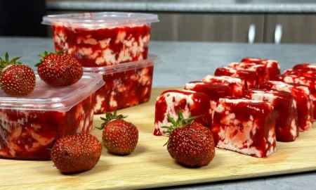 десерт из клубники и сгущёнки