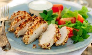Запечённая курица с хрустящими орехами