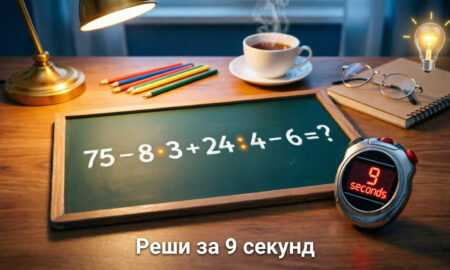Пример 75 − 8 · 3 + 24 : 4 − 6 = ? и секундомер на 9 секунд — проверьте свою внимательность.