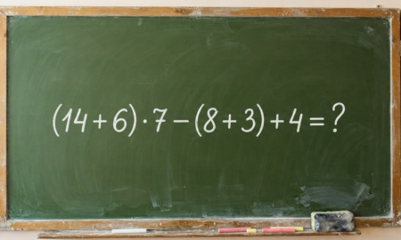 Решите пример (14 + 6) · 7 − (8 + 3) + 4 = ?