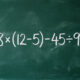Математический пример 36 + 8 × (12 − 5) − 45 ÷ 9 + 6