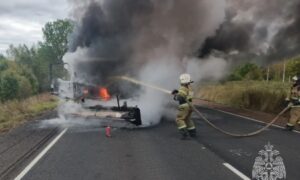 Пожар на автодороге
