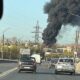 Завод «Трансвит» охвачен огнем: над Великим Новгородом поднялся черный дым. Теги: пожар на заводе, густой дым, экстренные службы