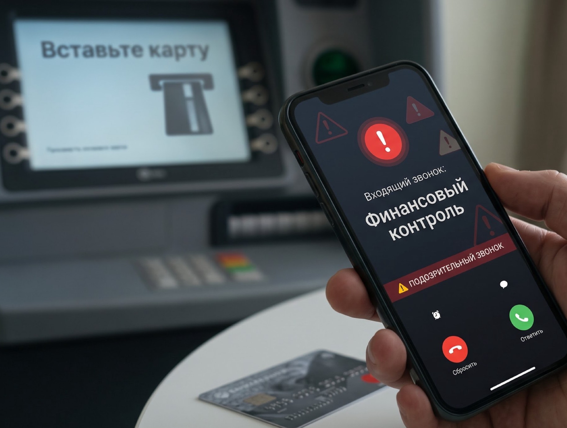 Блокировка карт в банкоматах: аферисты запустили новую схему обмана. Теги: банкомат, банковская карта, смартфон звонок