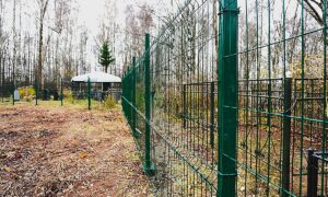 Великий Новгород отделил старый погост от парка сетчатым забором. Теги: забор из сетки, кладбище и парк, спил деревьев
