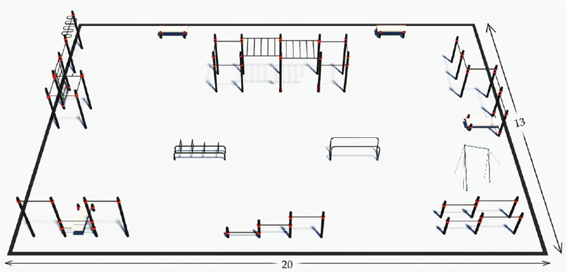 Воркаут площадки чертеж